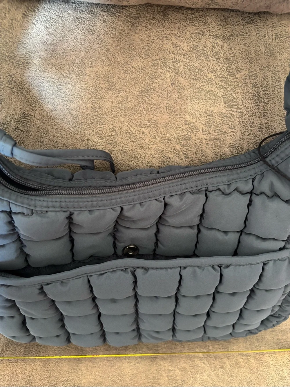 FRYE & Co Quilted Shoulder Hobo Bag in Slate Blue/dark